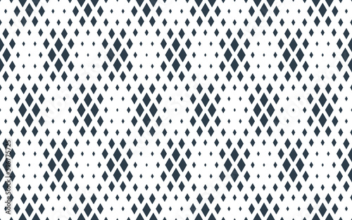 Rhomb seamless geometric vector pattern, rhombus simple black and white wallpaper background, ethnic folk embroidery or carpet style image.