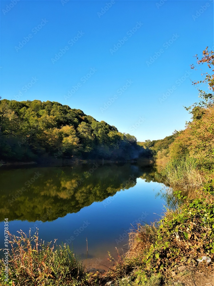 lake in the autumn, nature, yellow,blue , green. lake in the autumn, nature, yellow,blue , green.