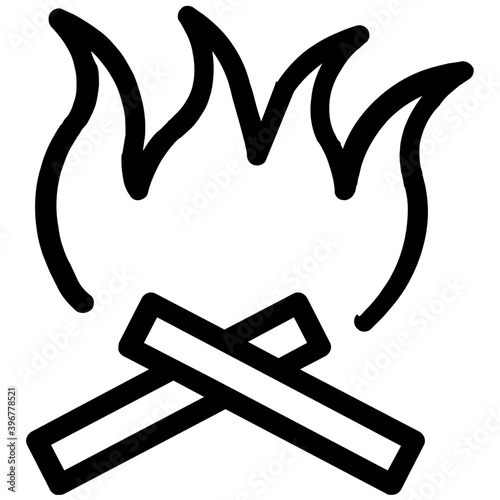 
Campfire Flat Vector Icon
