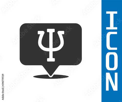Grey Psychology icon isolated on white background. Psi symbol. Mental health concept, psychoanalysis analysis and psychotherapy. Vector.