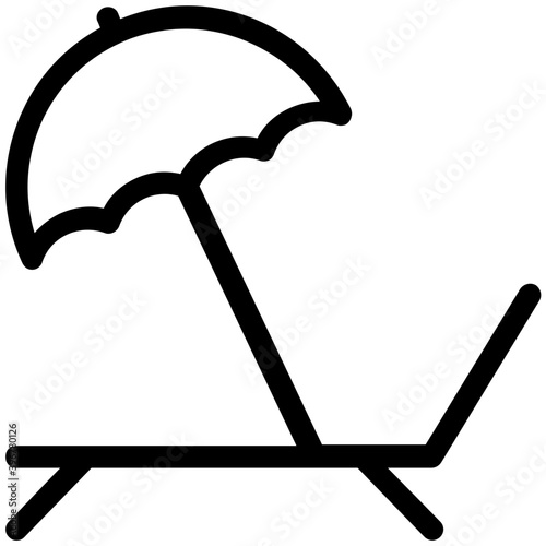 
Beach Flat Vector Icon 
