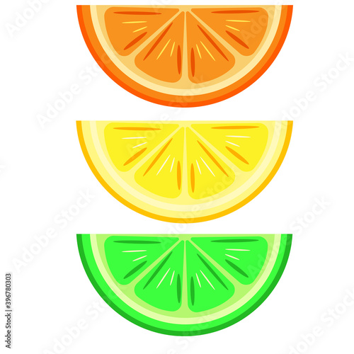 slice of lemon, slice of lime, slice of orange