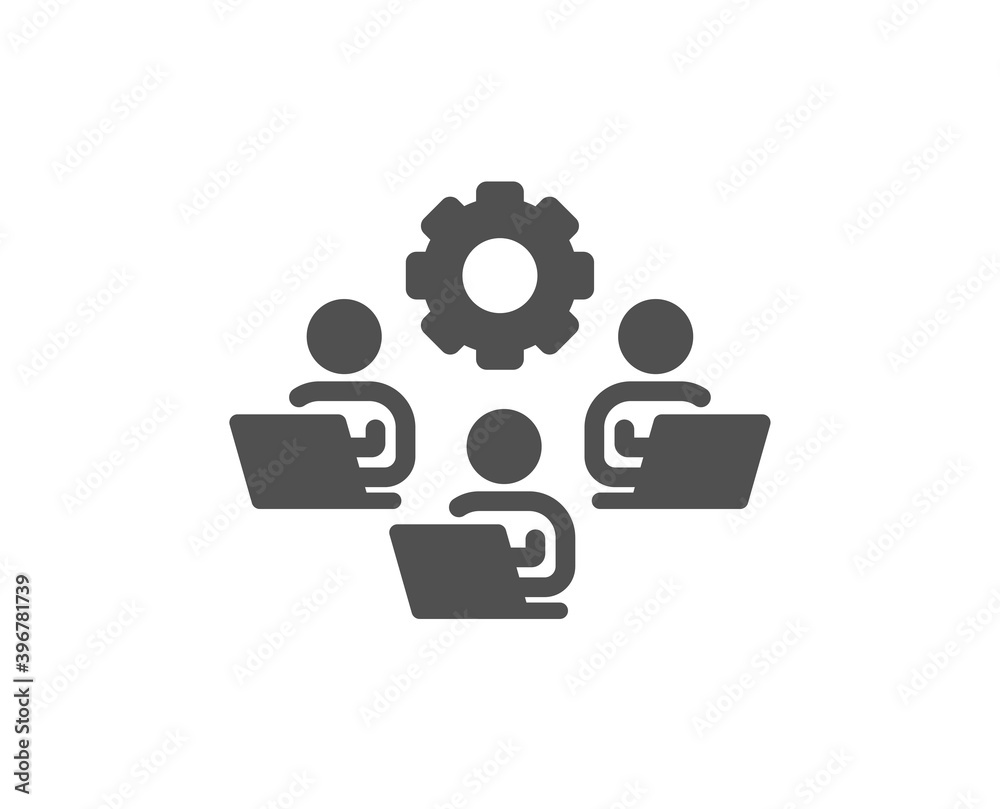 Teamwork icon. Remote office sign. Team employees symbol. Quality design element. Flat style teamwork icon. Editable stroke. Vector Teamwork icon. Remote office sign. Team employees symbol. Quality design element. Flat style teamwork icon. Editable stroke. Vector