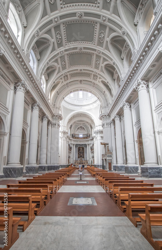 Naples, Italy - completed in 1775 and one of the finest example of italian Baroque, the Church of the Sacred Spirit is main landmark in Naples. Here in particular it's interiors