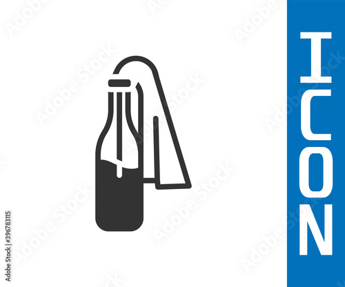 Grey Cocktail molotov icon isolated on white background. Vector.