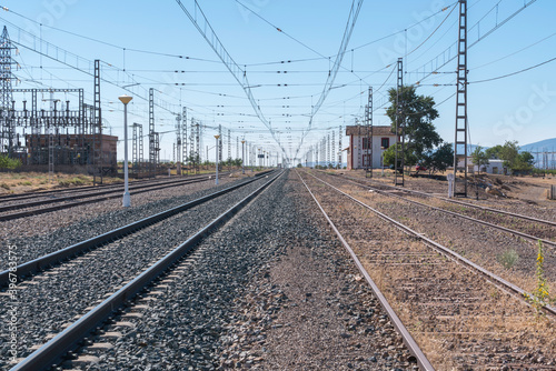 railway lines in an old train station in southern Spain