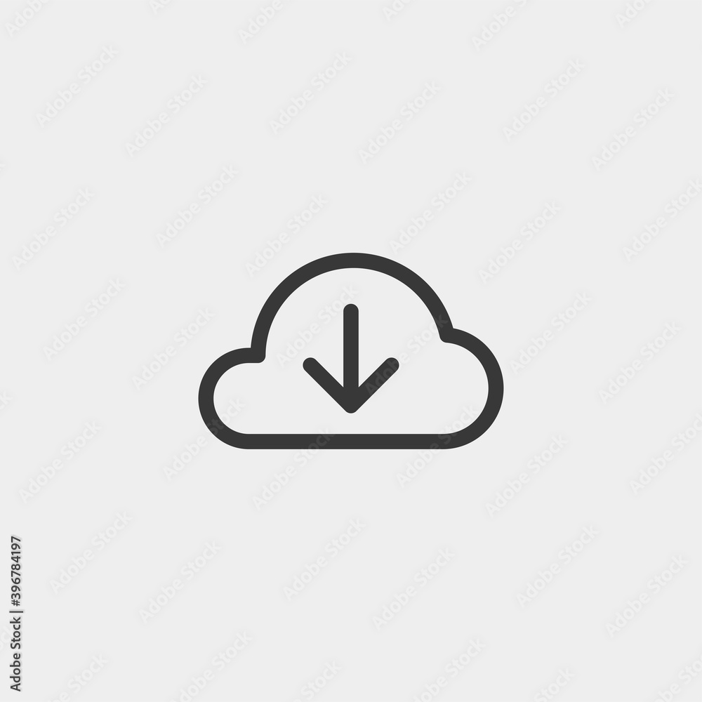 Cloud icon isolated on background. Download symbol modern, simple, vector, icon for website design, mobile app, ui. Vector Illustration Cloud icon isolated on background. Download symbol modern, simple, vector, icon for website design, mobile app, ui. Vector Illustration