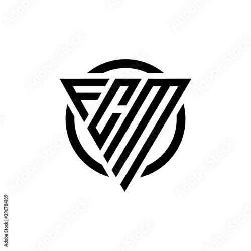 Initial letter FCM triangle monogram clean modern simple logo