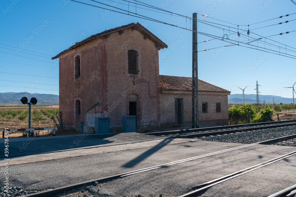Old building of the train station in southern Spain