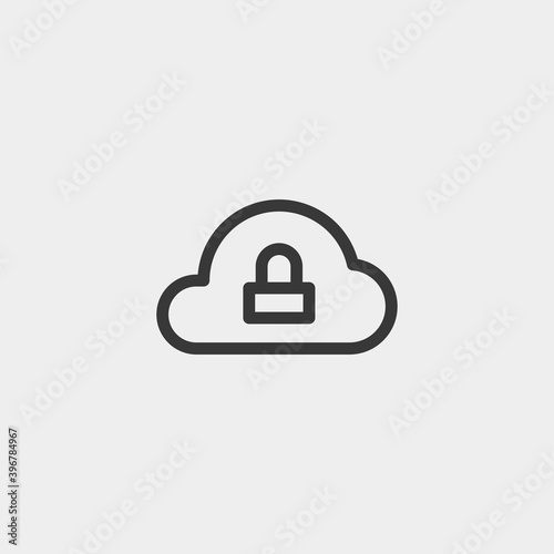 Cloud icon isolated on background. Lock symbol modern, simple, vector, icon for website design, mobile app, ui. Vector Illustration