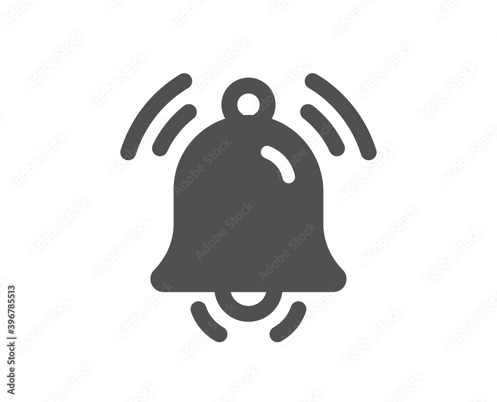 Obraz premium Notification bell icon. Alarm reminder sign. Alarm clock symbol. Quality design element. Flat style notification bell icon. Editable stroke. Vector