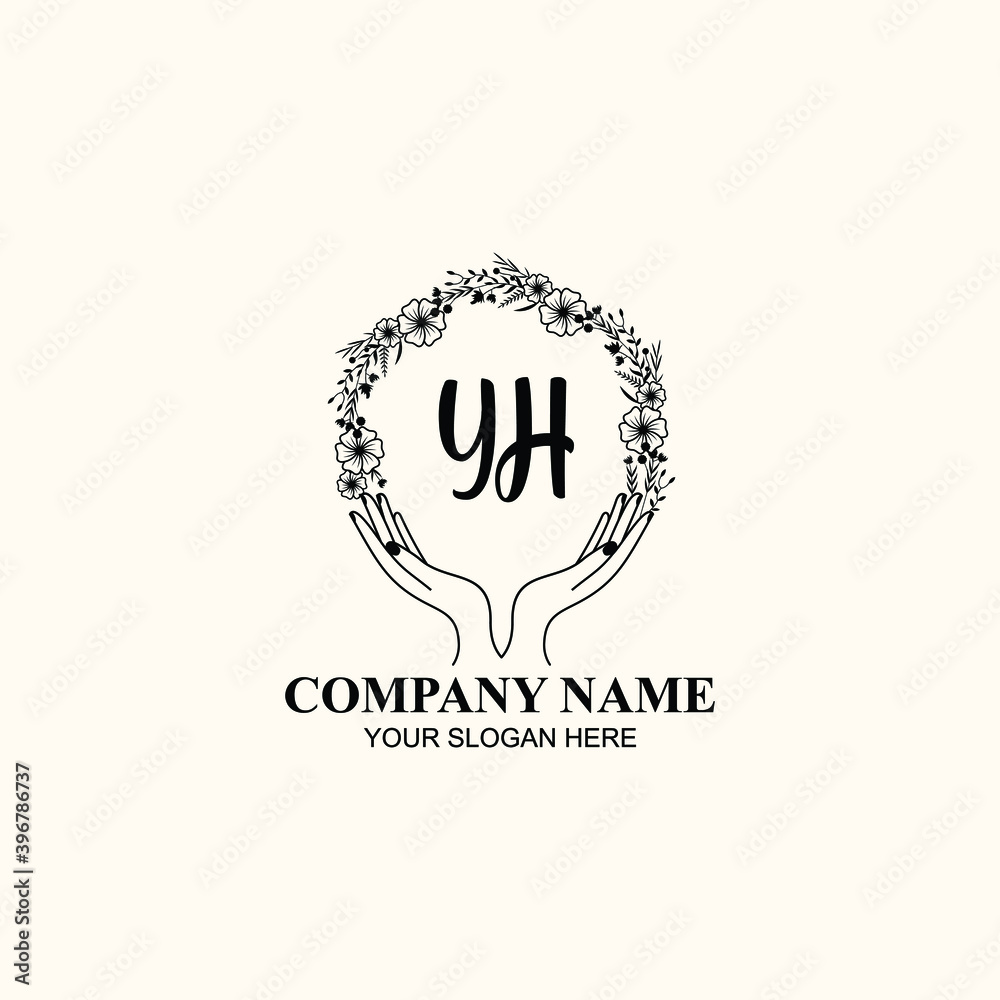 Initial YH Handwriting, Wedding Monogram Logo Design, Modern Minimalistic and Floral templates for Invitation cards Initial YH Handwriting, Wedding Monogram Logo Design, Modern Minimalistic and Floral templates for Invitation cards