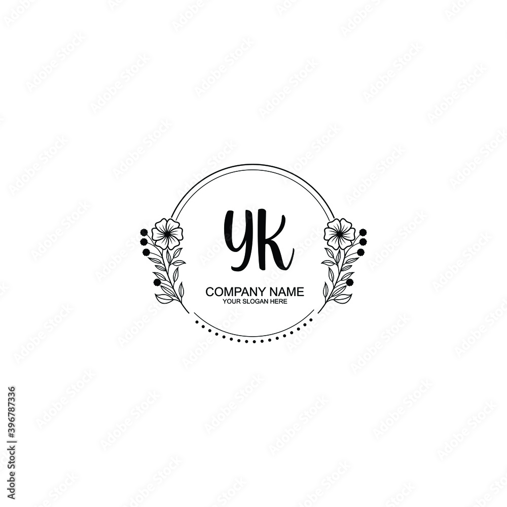 Initial YK Handwriting, Wedding Monogram Logo Design, Modern Minimalistic and Floral templates for Invitation cards Initial YK Handwriting, Wedding Monogram Logo Design, Modern Minimalistic and Floral templates for Invitation cards
