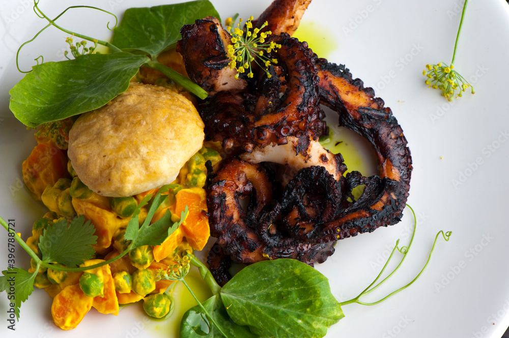 Octopus. Fresh octopus sautéed and grilled in butter, garlic and served ...