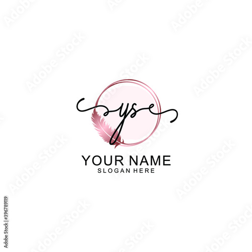 Initial YS Handwriting, Wedding Monogram Logo Design, Modern Minimalistic and Floral templates for Invitation cards