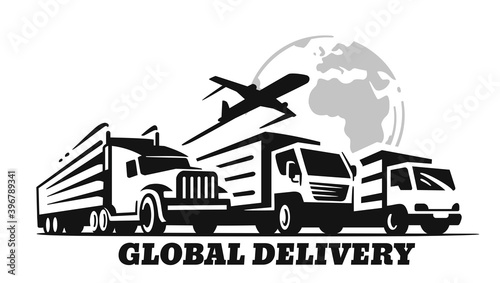 Big Truck logo template for you design in black color