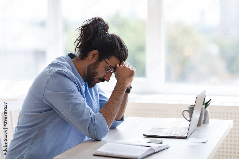 Upset Western Freelancer Guy Suffering Lack Of Inspiration While Working At Home Upset Western Freelancer Guy Suffering Lack Of Inspiration While Working At Home