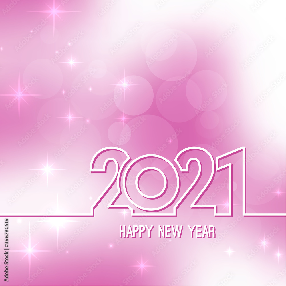 Abstract blurred vector background with sparkle stars and glint. Happy New Year 2021.