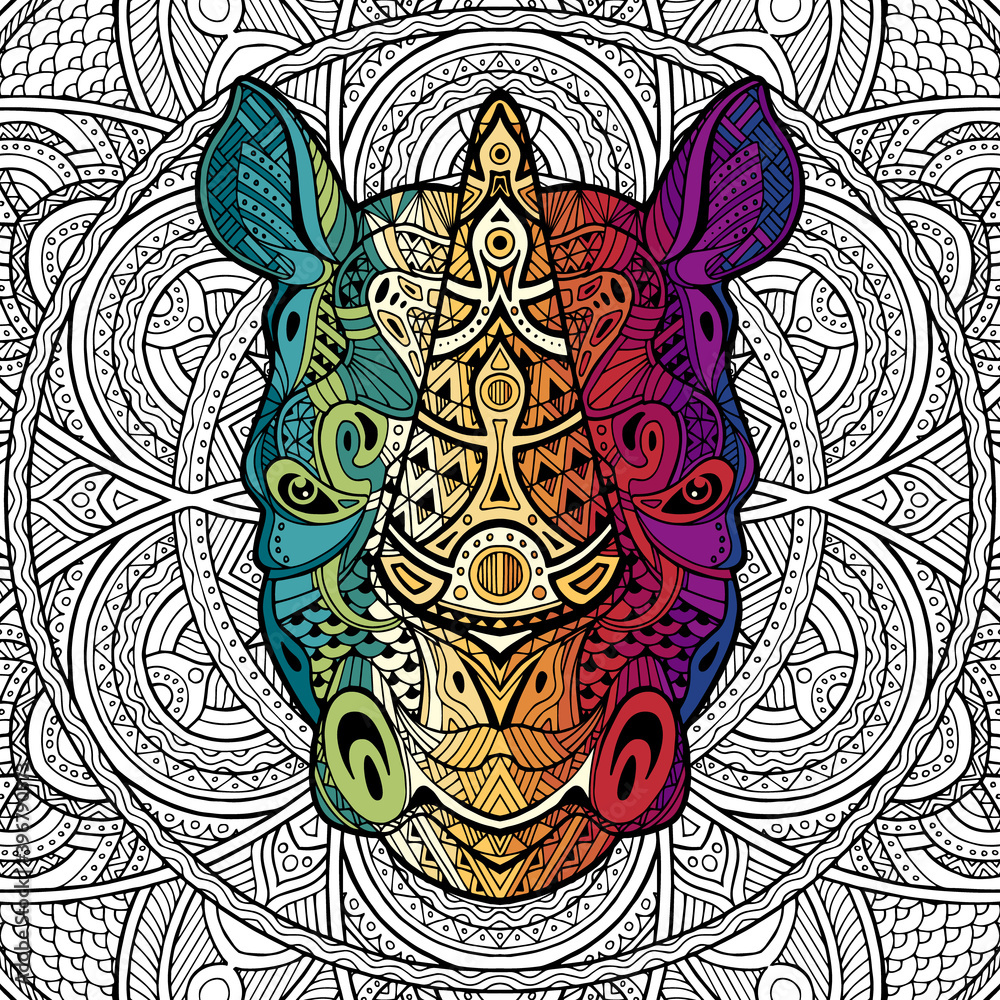 rhino-rhinoceros-ornamental-animal-head-vector-pattern-for-tribal-design-geometric-ethnic-motif-with-rhombus-triangles-graphic-style-rhino-for-print-web-textile-wrapping-paper-stock-vector-adobe-stock