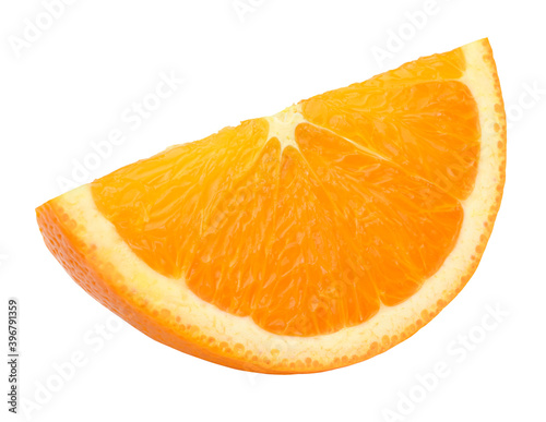 A slice of orange isolated on the white background ,Orange Clipping Path,single..