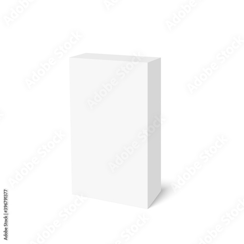 Realistic blank cardboard packaging box mock up. Vector isolated illustration on white background. © sumkinn