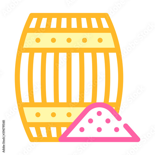 gunpowder powder barrel color icon vector illustration