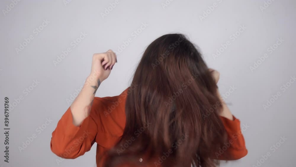 Happy beautiful young woman in medical mask dancing. High quality 4k footage Happy beautiful young woman in medical mask dancing. High quality 4k footage