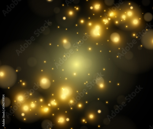 Bright beautiful star.Vector illustration of a light effect on a transparent background.