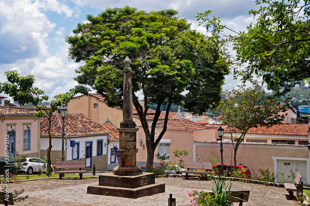 Square of the Pillory. The place where the slaves were punished in public, Sao Joao del Rei, Brazil