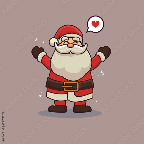 cute cartoon santa claus vector. marry christmas character. Figur of chrismas.