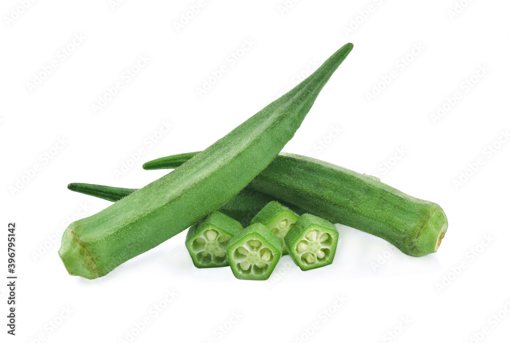fresh okra isolated on white background fresh okra isolated on white background