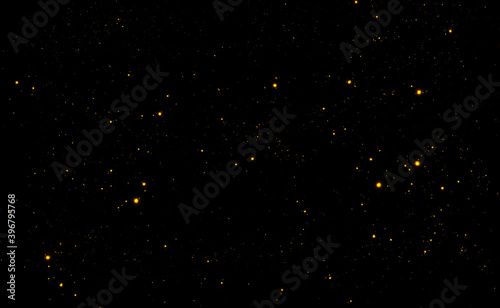 オレンジ色のキラキラの抽象的な黒色背景イメージ素材