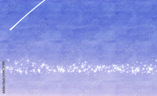 流れ星と白色のライン状のキラキラの青色と薄紫色のグラデーションの抽象的な背景イメージ素材