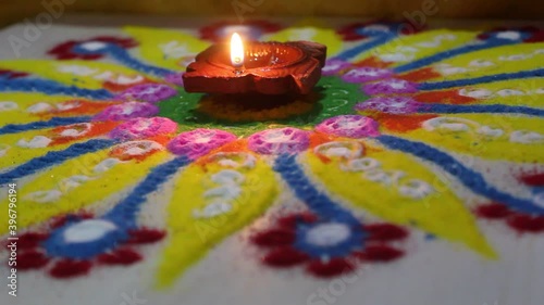 Wallpaper Mural Diya Lamp Decoration with Rangoli in Diwali Torontodigital.ca