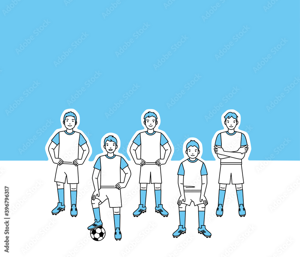vector illustration of soccer player, football team people vector illustration of soccer player, football team people
