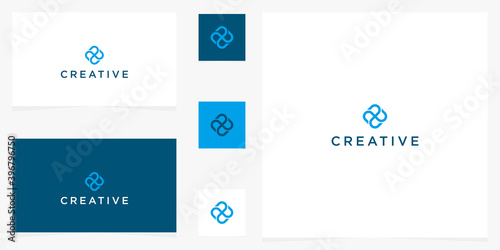 Set of creative monogram logo design template