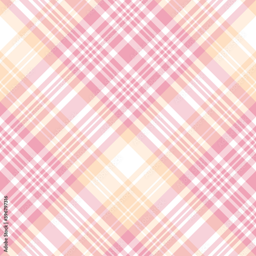 Seamless pattern in pink, light beige and white colors for plaid, fabric, textile, clothes, tablecloth and other things. Vector image. 2 Seamless pattern in pink, light beige and white colors for plaid, fabric, textile, clothes, tablecloth and other things. Vector image. 2