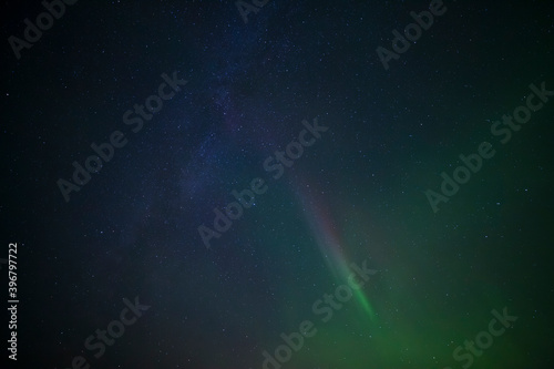 Fototapeta Naklejka Na Ścianę i Meble -  Northern Lights, Stokksnes Peninsula, Hofn, Southern Iceland, Iceland, Europe