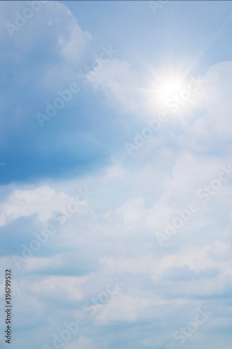 Windy clear cloud on blue sky in morning summer nature background concept for vivid nature fog banner image