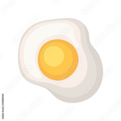fried egg on white background