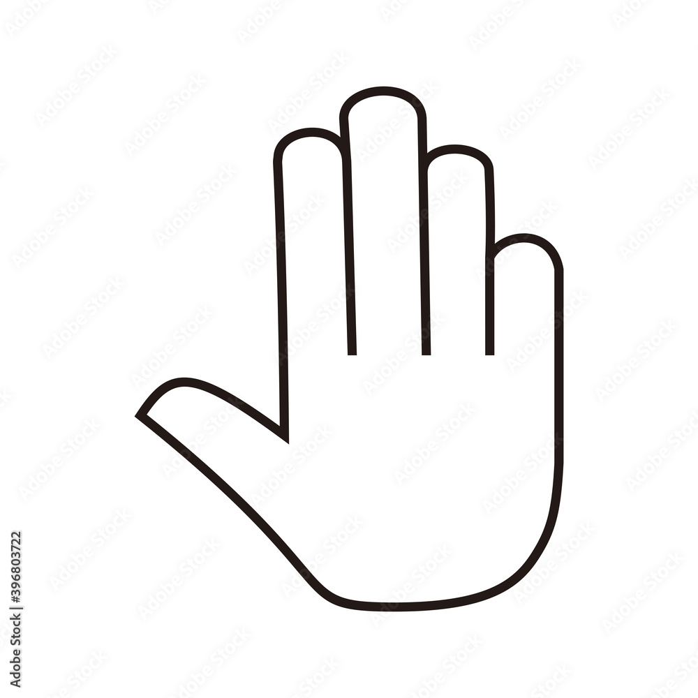 Hand stop icon vector illustration sign Hand stop icon vector illustration sign