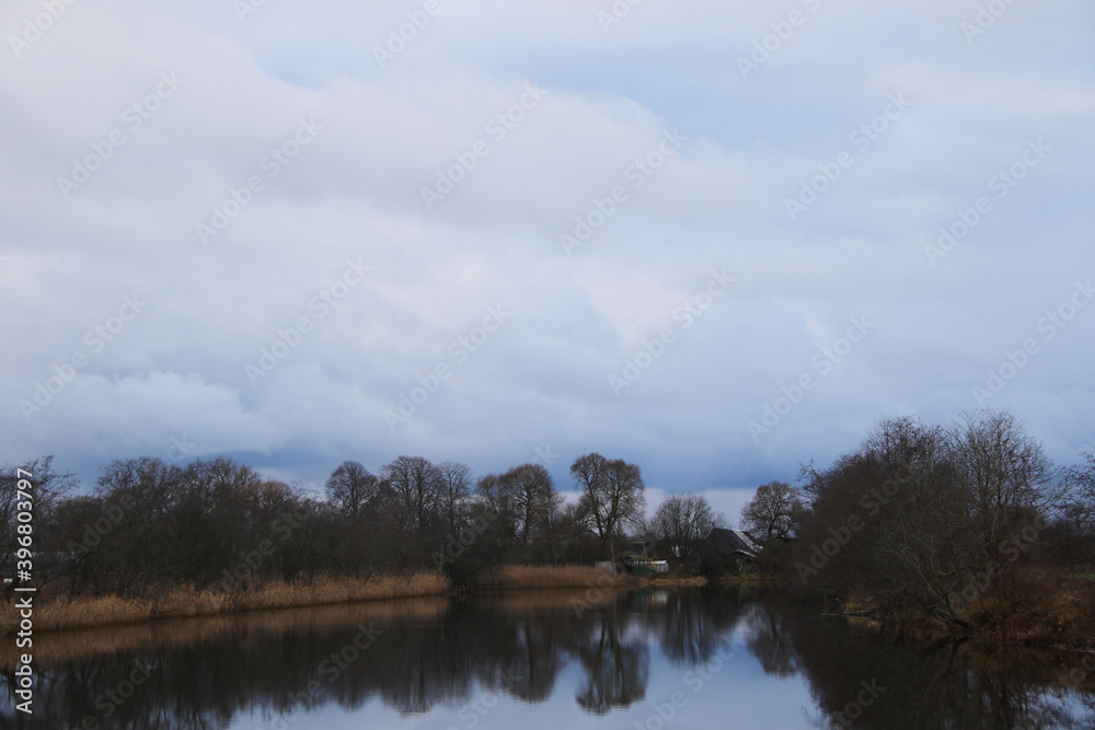 river and autumn trees