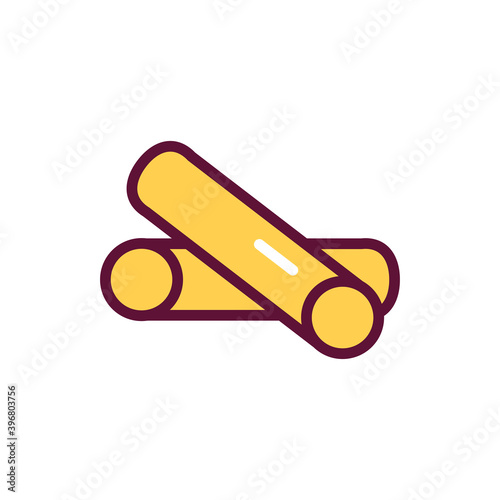 Original italian pasta Cannelloni color line icon. Isolated vector element.