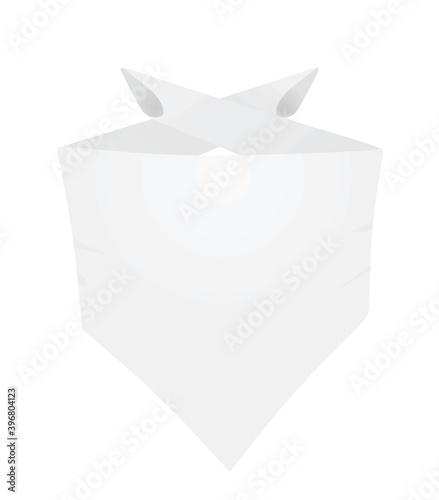 White neck scarf. vector illustration