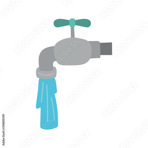 faucet with water flat style icon