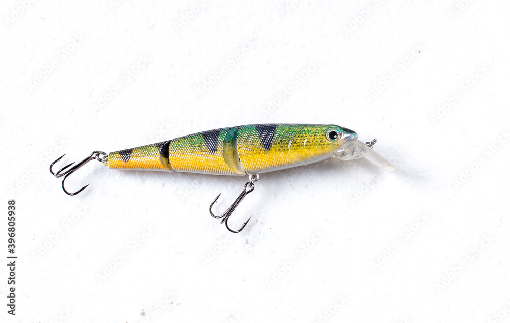Close up product image of a fishing lure on white background Close up product image of a fishing lure on white background