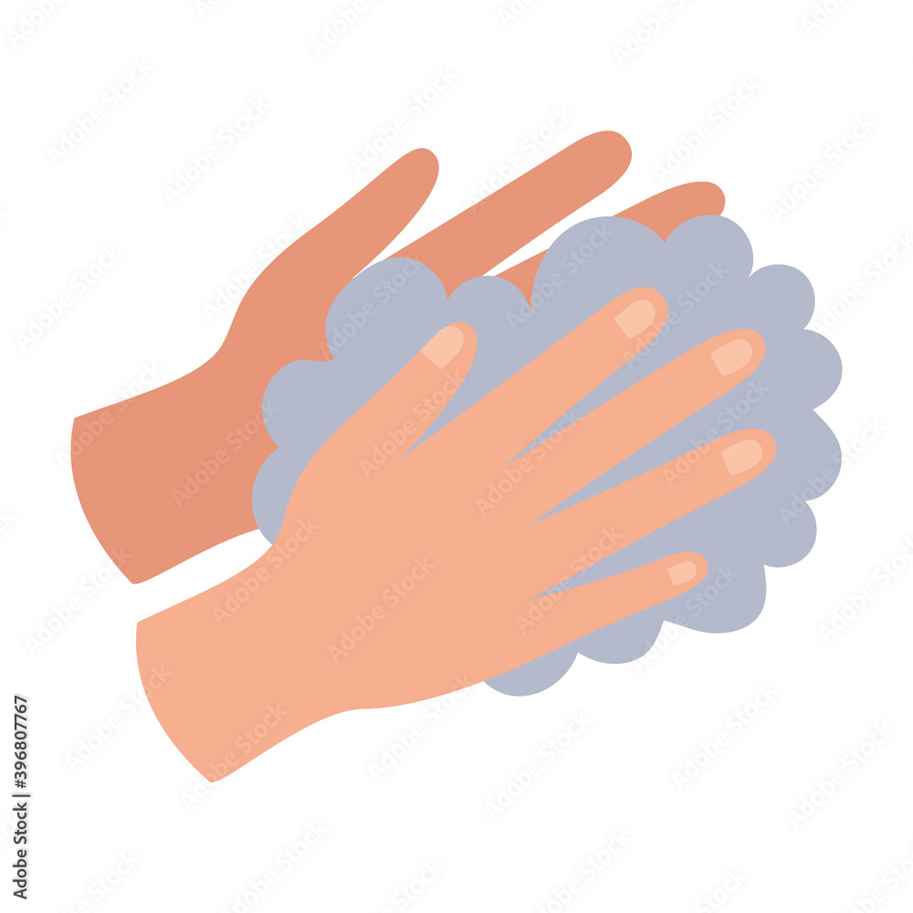 hands and foam flat style icon hands and foam flat style icon