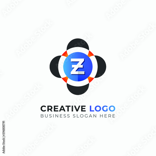 Z logo mark. Colorful Z letter logo template. Letter Z modern gradient logo design element