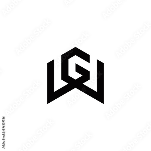 w g wg gw initial logo design vector graphic idea creative