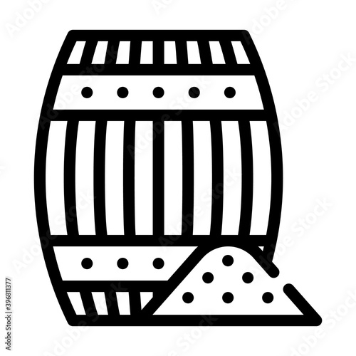 gunpowder powder barrel line icon vector illustration